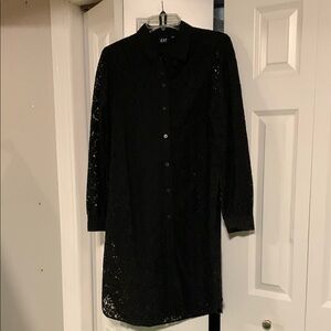 GAP Black Lace Shirt Dress